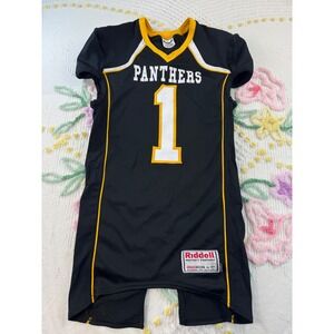 Riddell Panthers Football Jersey Romper 1 Wesley Black Gold Men